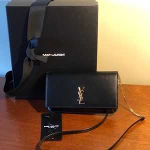 Ysl Monogram Phone Holder With Strap In Smooth Leather 2025